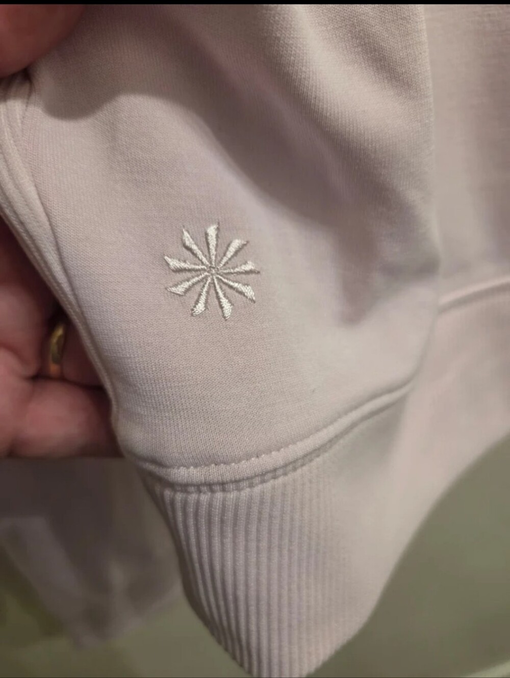 Athleta Cropped Crewneck Sweatshirt in Light Lavender - Picture 3 of 4